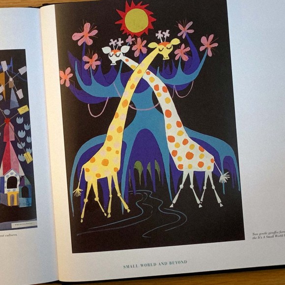 This photo featured in John Canemaker's book 'The Art And Flair Of Mary Blair' shows Mary Blair's illustration of two giraffes from 'It's A Small World.'